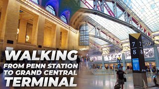 Walking NYC  Penn Station to Times Square amp Grand Central Terminal July 2021 [upl. by Ralfston]