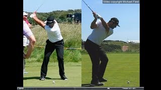 Jon Rahm golf swing  Long Iron faceon amp downtheline July 2017 [upl. by Odranar]