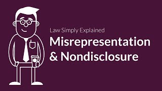 Misrepresentation and Nondisclosure  Contracts  Defenses amp Excuses [upl. by Aylward827]