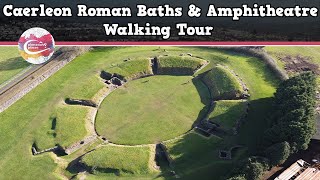 CAERLEON ROMAN BATHS amp AMPHITHEATRE WALES  Walking Tour  Pinned on Places [upl. by Nave785]