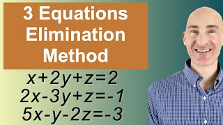 Solving Systems of 3 Equations Elimination [upl. by Justinn469]