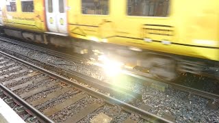 Merseyrail 507 009 making arcs at Birkdale station [upl. by Eenert]